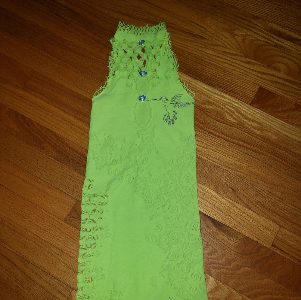 Darcia poster girl dress in pickle green